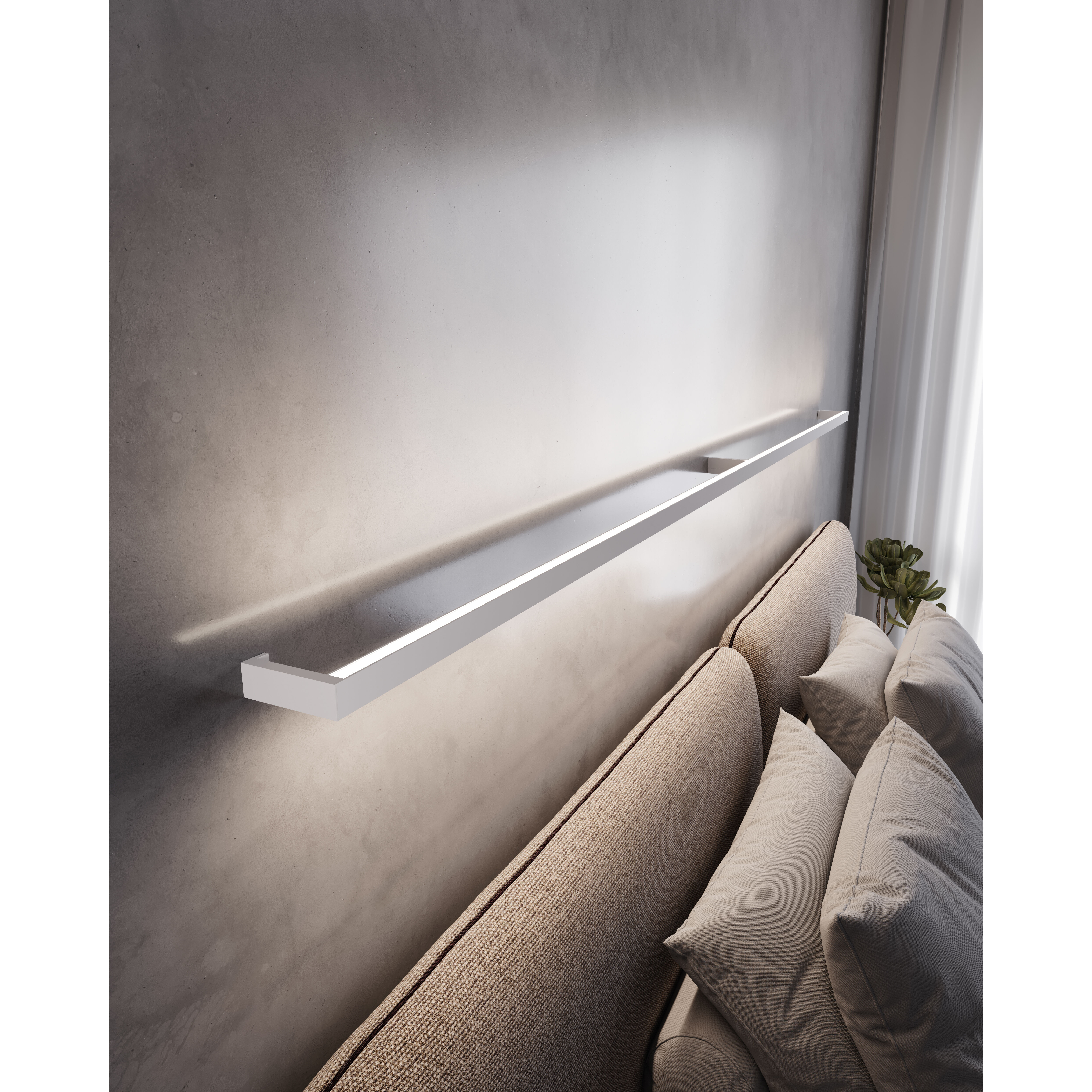 Thin-Line LED 96 inch Satin White Wall Bar Wall Light in 8ft., 3000K
