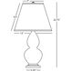 Small Double Gourd 22.75 inch 150 watt Matte Celadon Glazed Ceramic with Antique Natural Brass Accent Lamp Portable Light in Pearl Dupioni