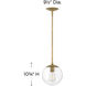 Warby 1 Light 9.5 inch Heritage Brass Indoor Pendant Ceiling Light in Clear