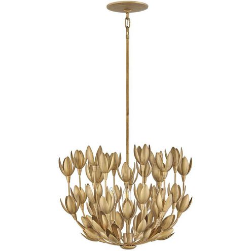 Lisa McDennon Flora 20 inch Burnished Gold Indoor Foyer Semi-Flush Mount Ceiling Light