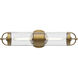 Alora Mood Lancaster 2 Light 3.88 inch Aged Gold Bath Vanity Light Wall Light