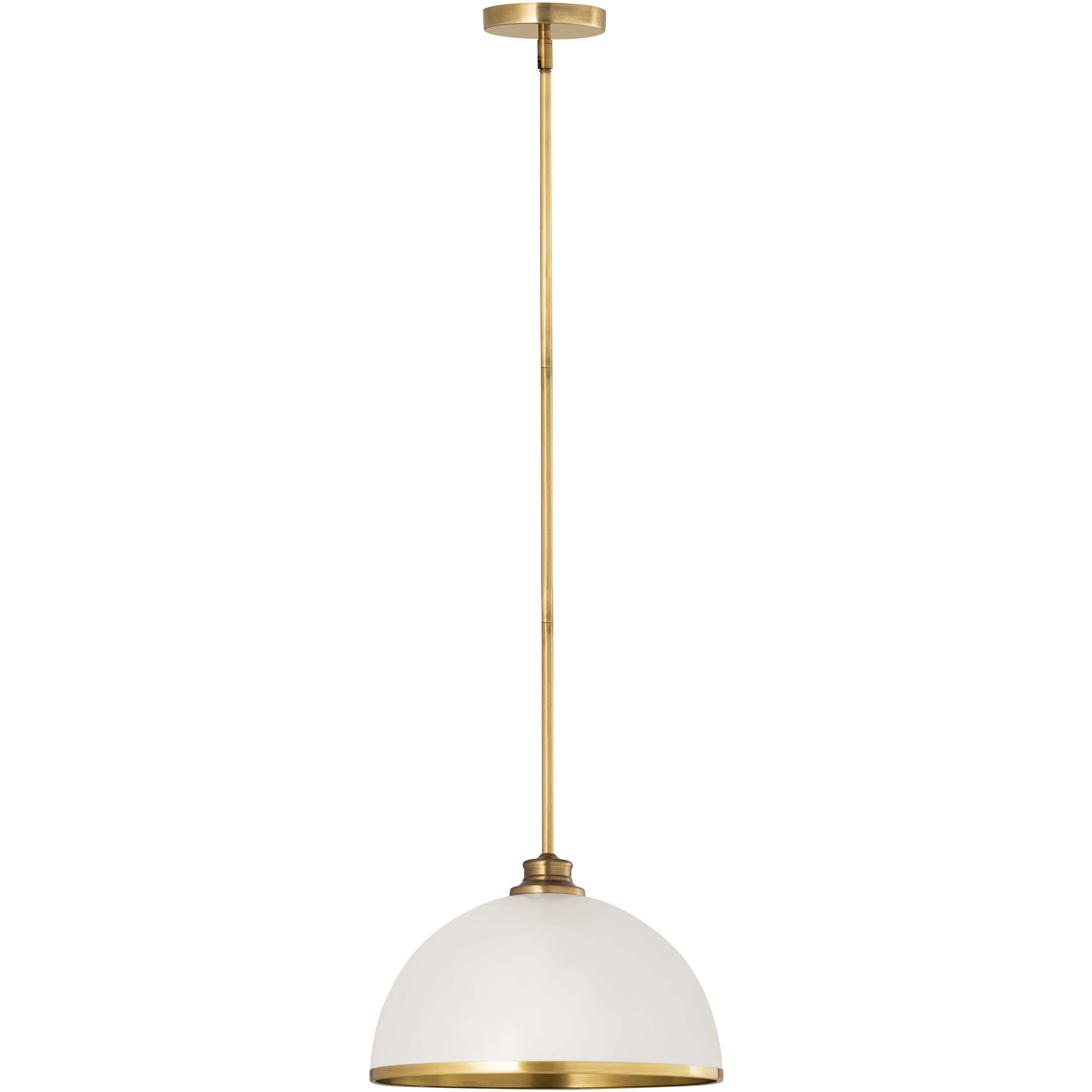 Landry 1 Light 14 inch Matte White and Rubbed Brass Pendant Ceiling Light