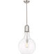 Amherst LED 13.75 inch Brushed Satin Nickel Pendant Ceiling Light in Clear Glass