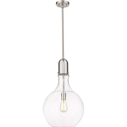 Amherst LED 13.75 inch Brushed Satin Nickel Pendant Ceiling Light in Clear Glass