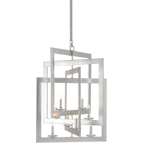 Middleton 8 Light 28 inch Contemporary Silver Leaf Chandelier Ceiling Light