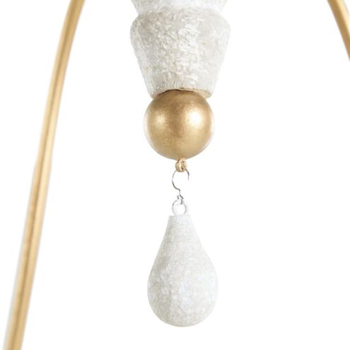 Clay 6 Light 31.5 inch Vintage Gold / Distressed Ivory Chandelier Ceiling Light