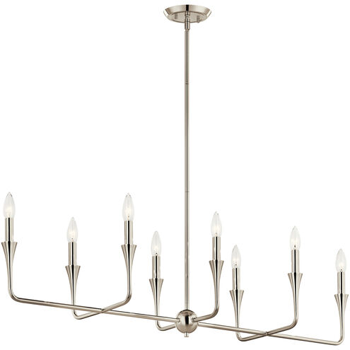Alvaro 8 Light 11.5 inch Polished Nickel Chandelier Linear Ceiling Light, Double