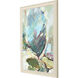 Aqua Leaf Blue and Green and Turquoise and Yellow Framed Art
