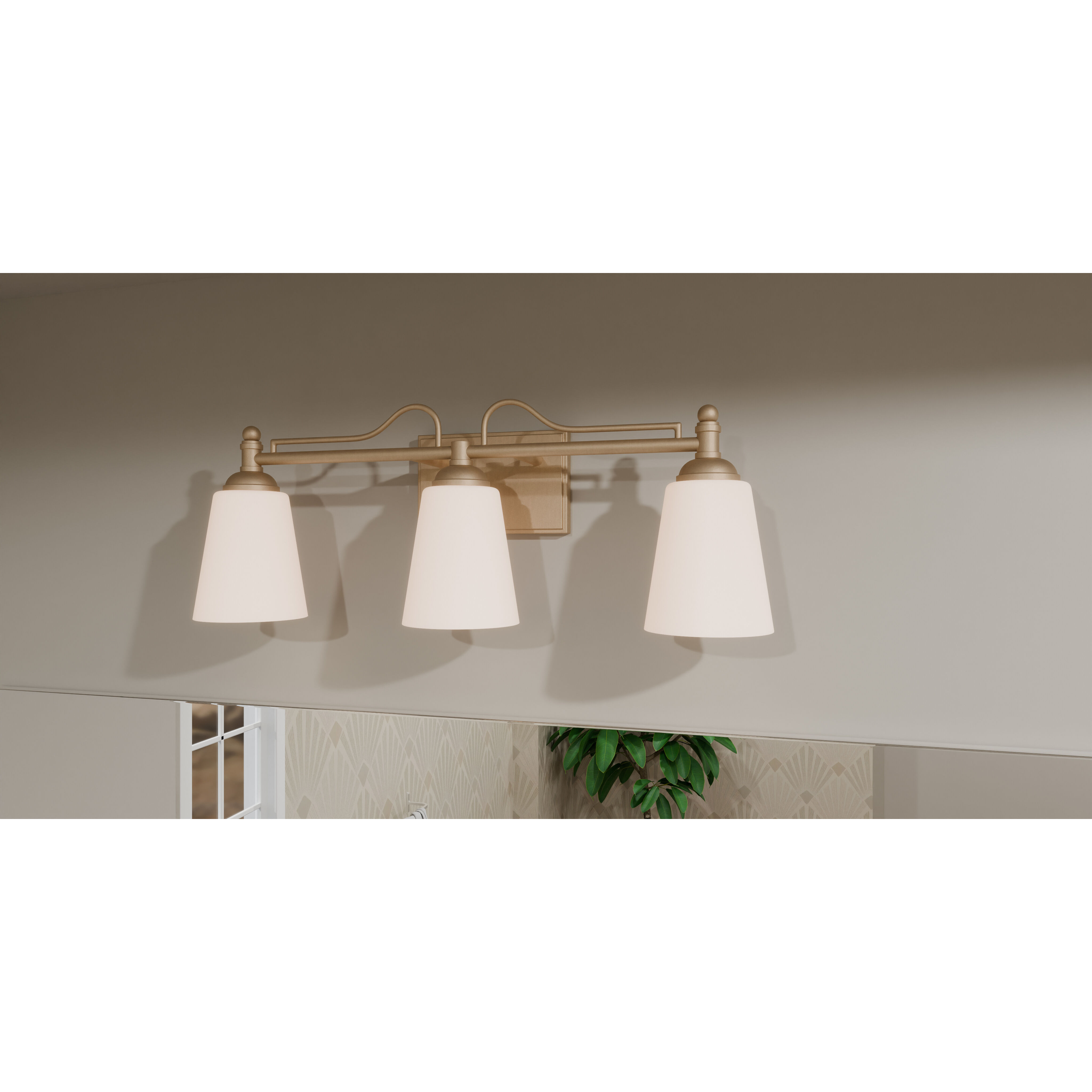 Esther 3 Light 23 inch Bronze Gold Bath Light Wall Light, Large