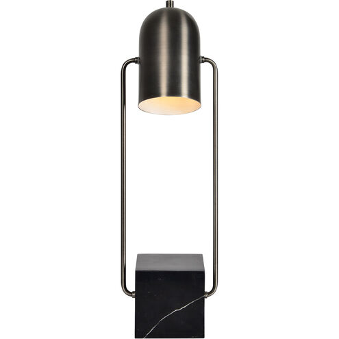 Abbey 24 inch 40 watt Gun Metal and Black Marble Table Lamp Portable Light