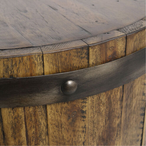 Ceylon 24 X 19 inch Weathered Walnut and Burnished Brushed Steel Accent Table