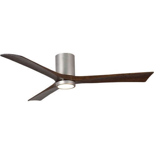 Atlas Irene-3HLK 60 inch Brushed Nickel with Walnut Tone Blades Ceiling Mount Paddle Fan, Flush Mounted