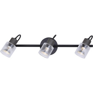 Owen 3 Light Black and Wood Track Lighting Ceiling Light