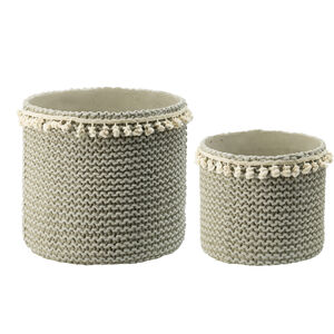 Round Sage Green Outdoor Planter