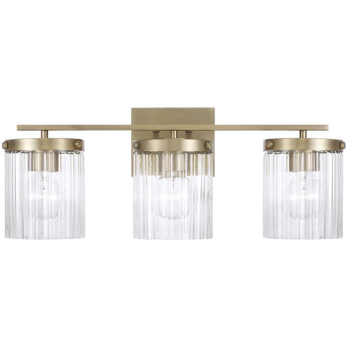 Vaughn 3 Light 23.25 inch Aged Brass Vanity Light Wall Light