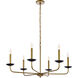 Cohen 6 Light 36 inch Black and Brass Pendant Ceiling Light