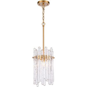 Icicles 1 Light 9 inch Natural Brass Pendant Ceiling Light, Converts to Semi Flush