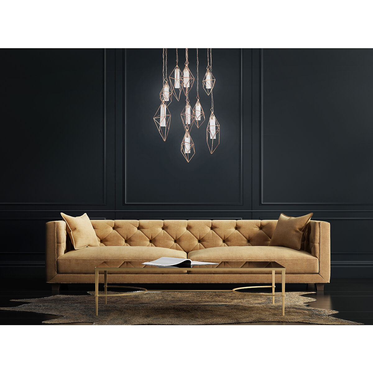 Verdino LED 10 inch Rose Gold Pendant Ceiling Light, Large