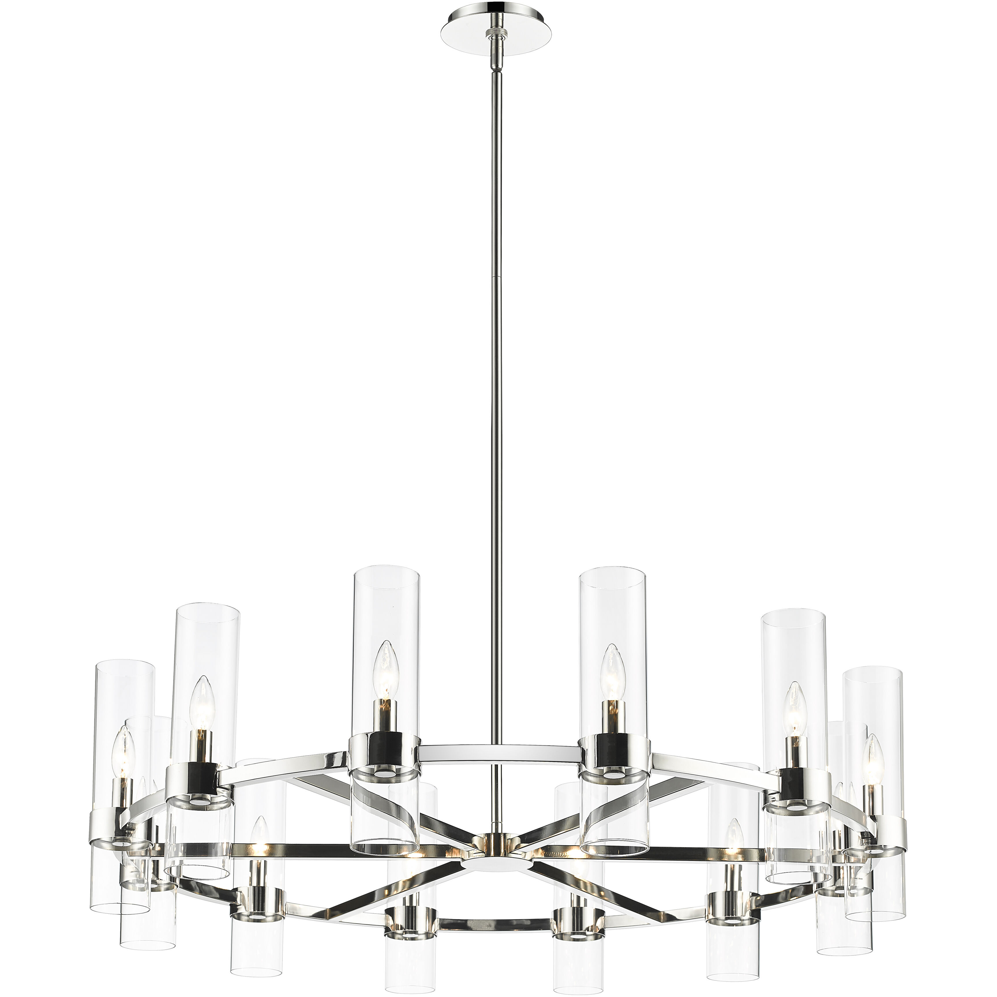 Datus 12 Light 43.5 inch Polished Nickel Chandelier Ceiling Light