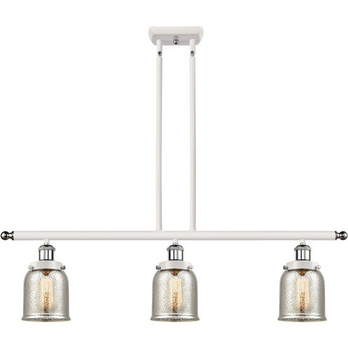 Ballston Bell LED 36 inch White and Polished Chrome Island Light Ceiling Light in Silver Plated Mercury Glass