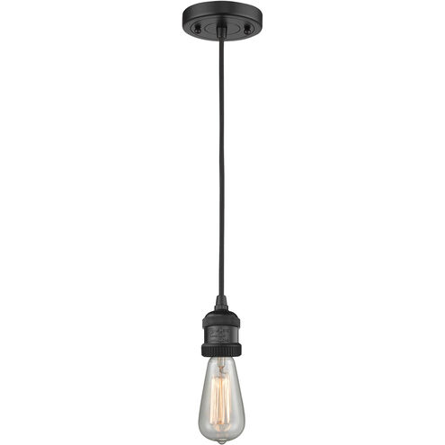 Franklin Restoration Bare Bulb 1 Light 2 inch Matte Black Mini Pendant Ceiling Light, Franklin Restoration