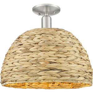 Arcadia Woven Rattan 1 Light 15.75 inch Semi-Flush Mount