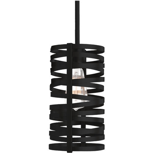 Tempest 1 Light 6 inch Matte Black Pendant Ceiling Light in Exposed Bulb, E26 Incandescent, Rod