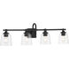 Antonia 4 Light 35 inch Coal Black Bath Vanity Light Wall Light