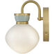Lucy 1 Light 7.75 inch Lacquered Brass with Seafoam Bath Light Wall Light