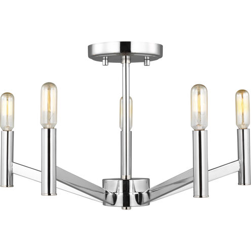 Vector 5 Light 18 inch Chrome Semi-Flush Mount Ceiling Light