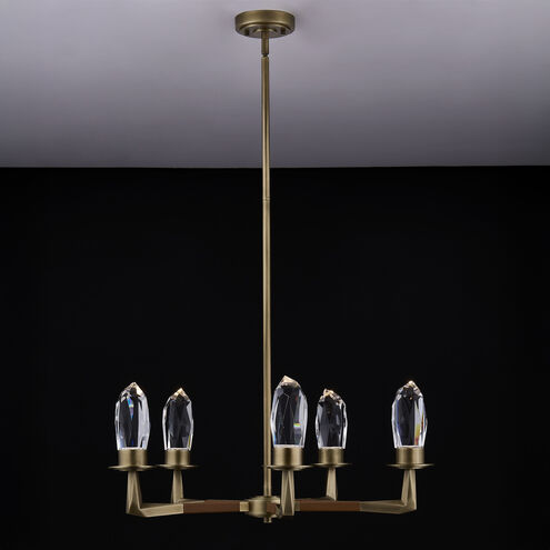 Misto 28 inch Satin Brass Pendant Ceiling Light in Firenze Clear