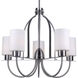 Tama 5 Light 26 inch Brushed Nickel Chandelier Ceiling Light