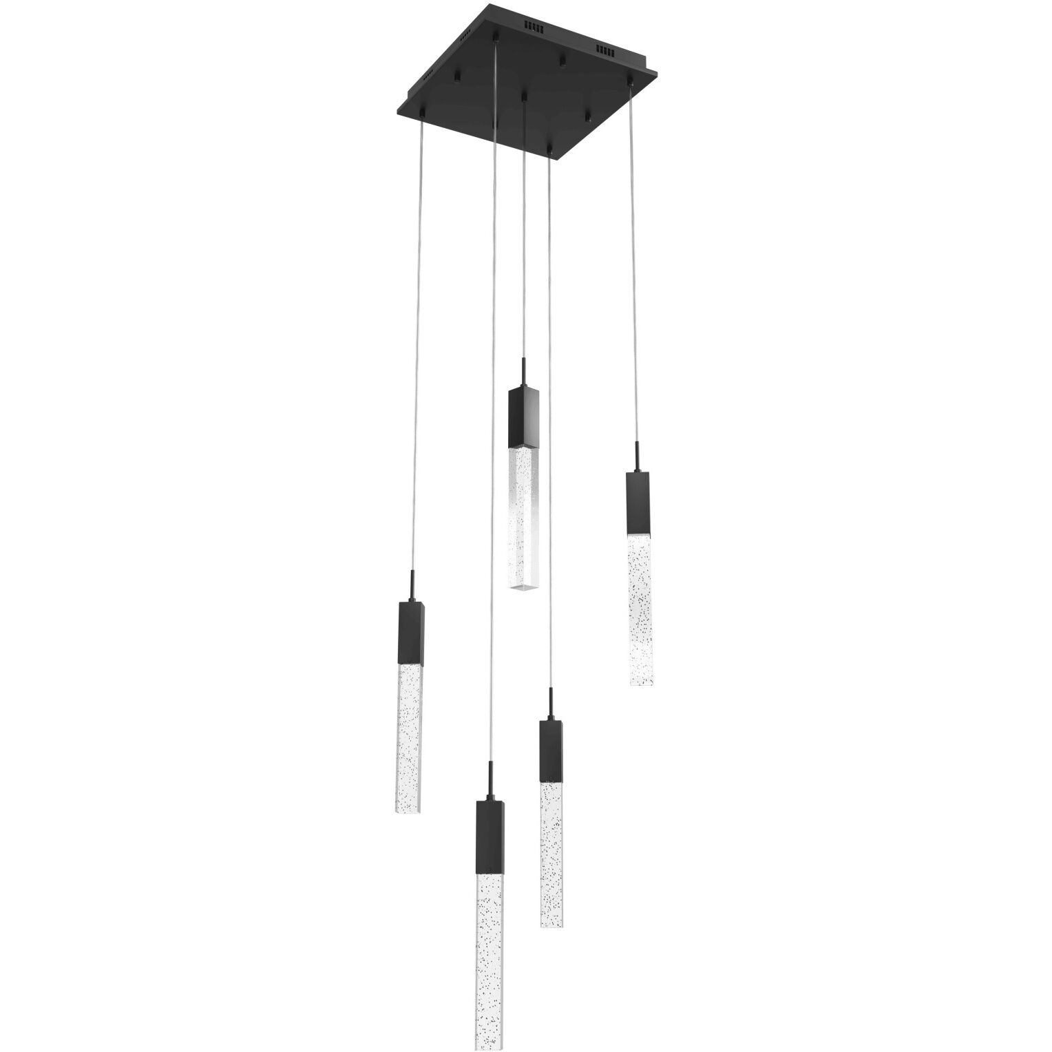 Original Glacier Avenue LED 12 inch Black Multi Port Pendant Ceiling Light in Bubbled