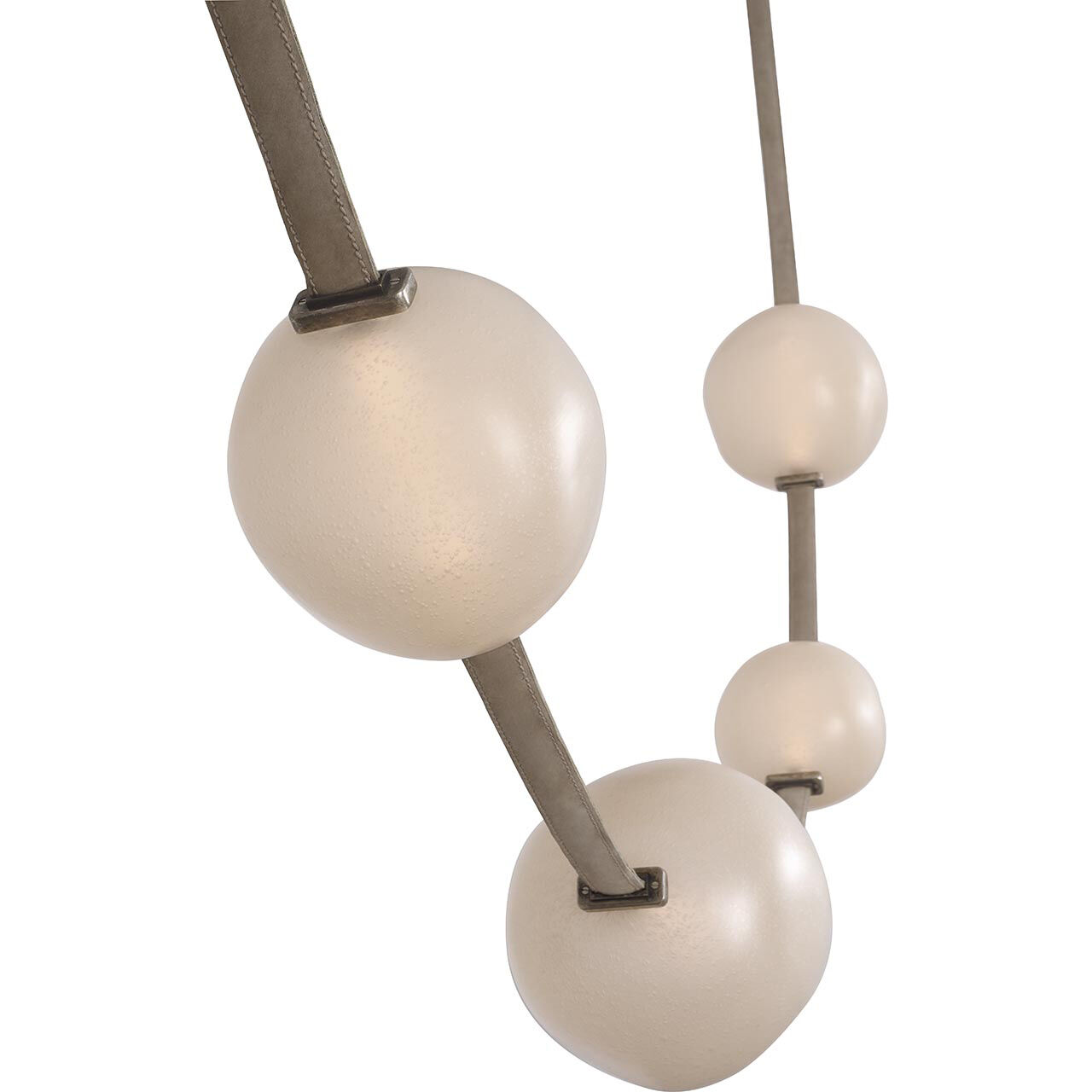 Anne-Marie Barton Dune LED 8 inch Ash Suede and Mottled Pewter Belted Light Ceiling Light