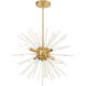 Utopia 6 Light 20 inch Satin Brass Pendant Chandelier Ceiling Light