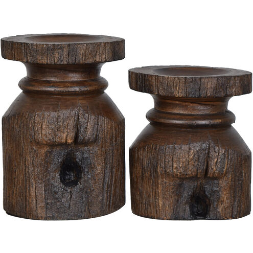 Barn Post 8 X 5 inch Candleholders, Set of 2