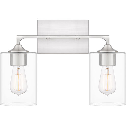Prescott 2 Light 16 inch Brushed Nickel Bath Light Wall Light, Medium