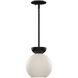 Arcadia 1 Light 7.88 inch Black Pendant Ceiling Light in Matte Opal Glass