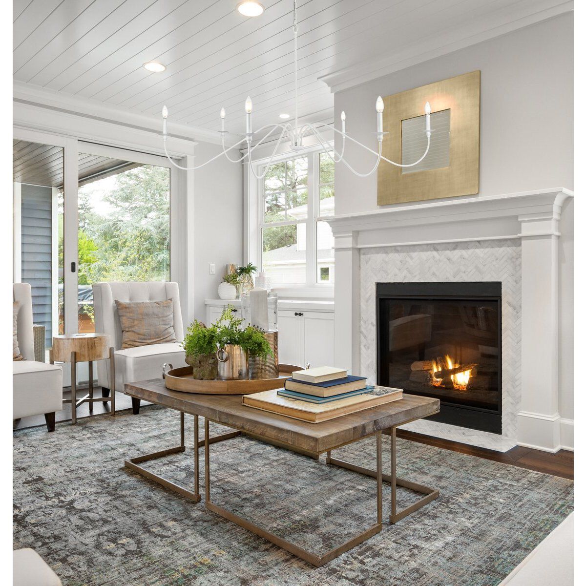 Rohan 6 Light 60 inch White Chandelier Ceiling Light