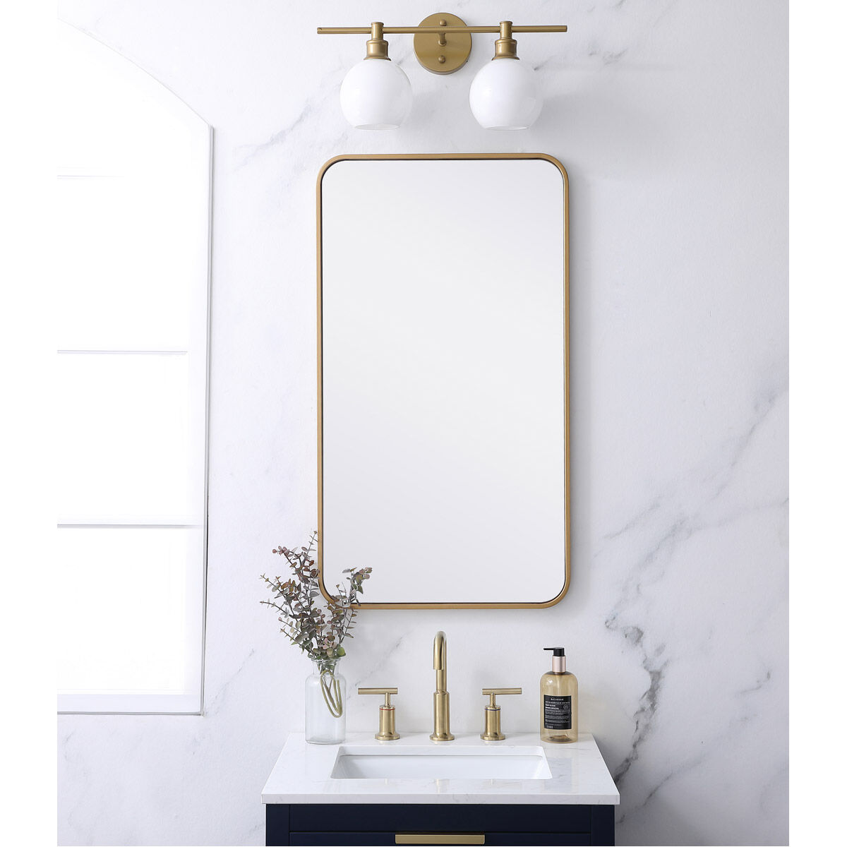 Evermore 36 X 20 inch Brass Mirror