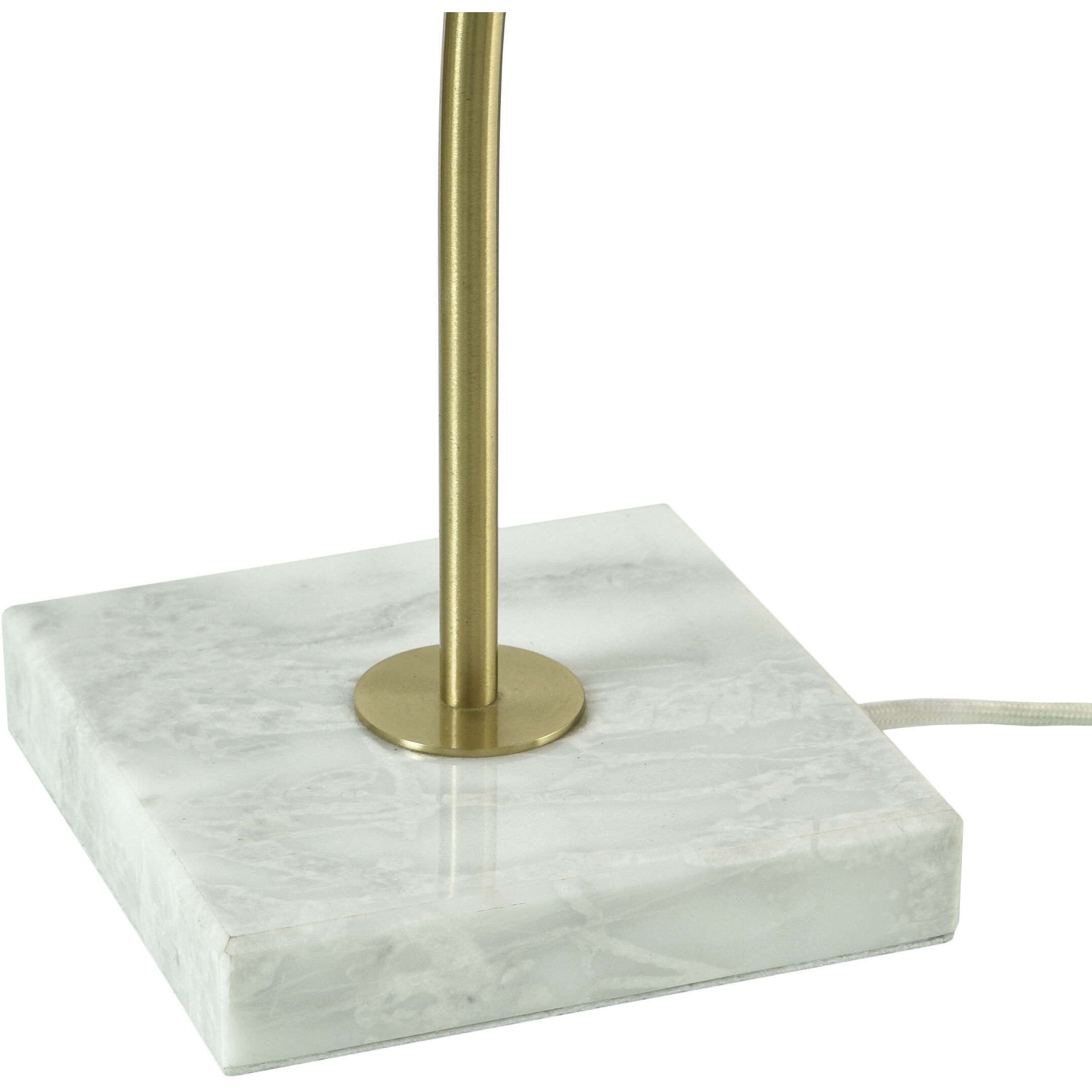 Penelope 24 inch 60 watt Polished Brass and White Marble Table Lamp Portable Light