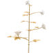 Chelsea House White/Antique Gold Leaf Rose Stem Accent, Medium
