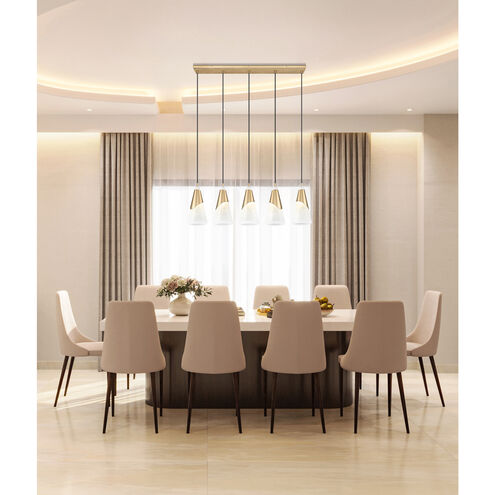 Aimie Linear Chandelier Ceiling Light in Modern Gold