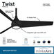 Twist 52 inch Coal Indoor Ceiling Fan, Wifi