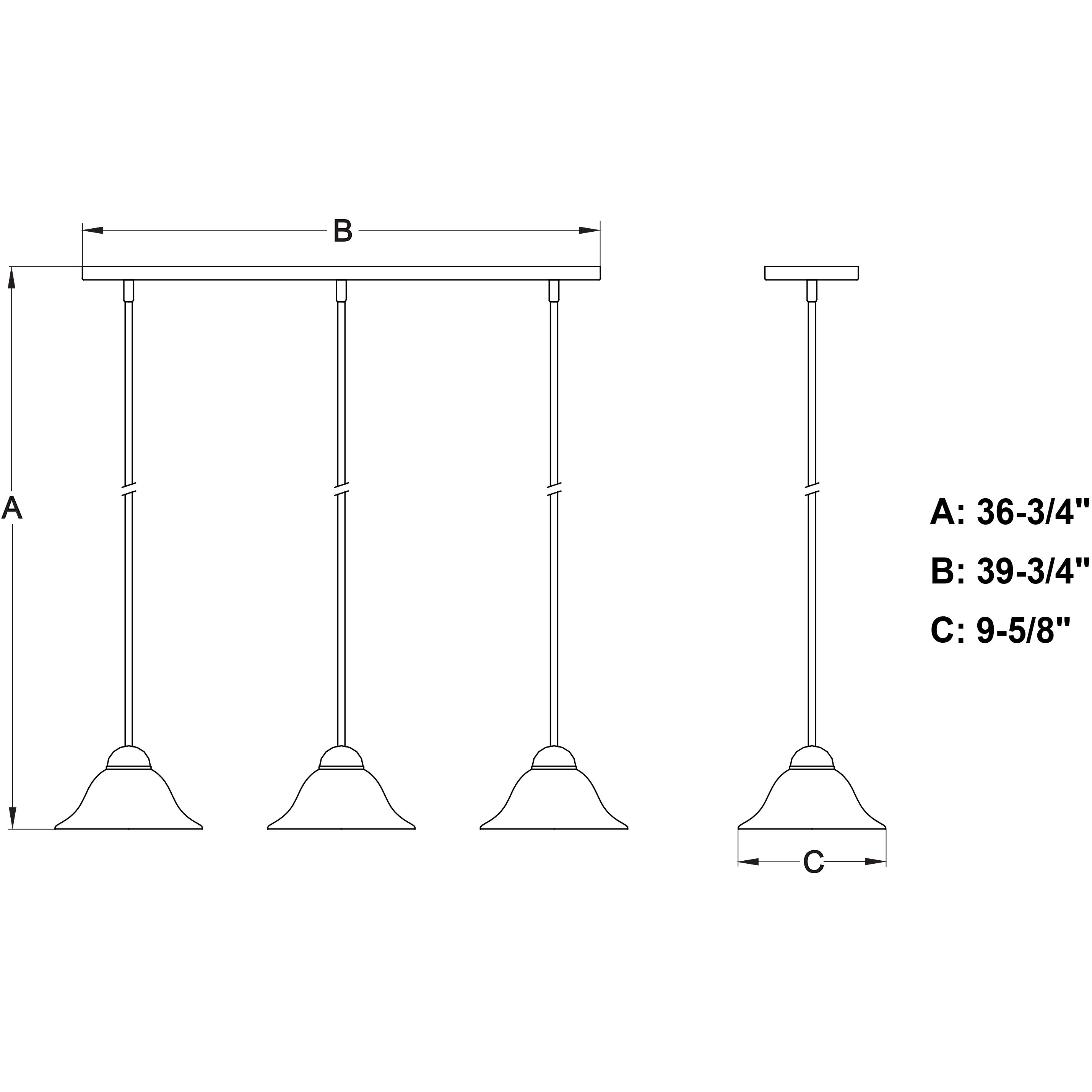 Da Vinci LED 39.75 inch Oil Burnished Bronze Mini Pendant Ceiling Light