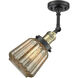 Franklin Restoration Chatham LED 6.25 inch Black Antique Brass Sconce Wall Light in Mercury Glass, Franklin Restoration