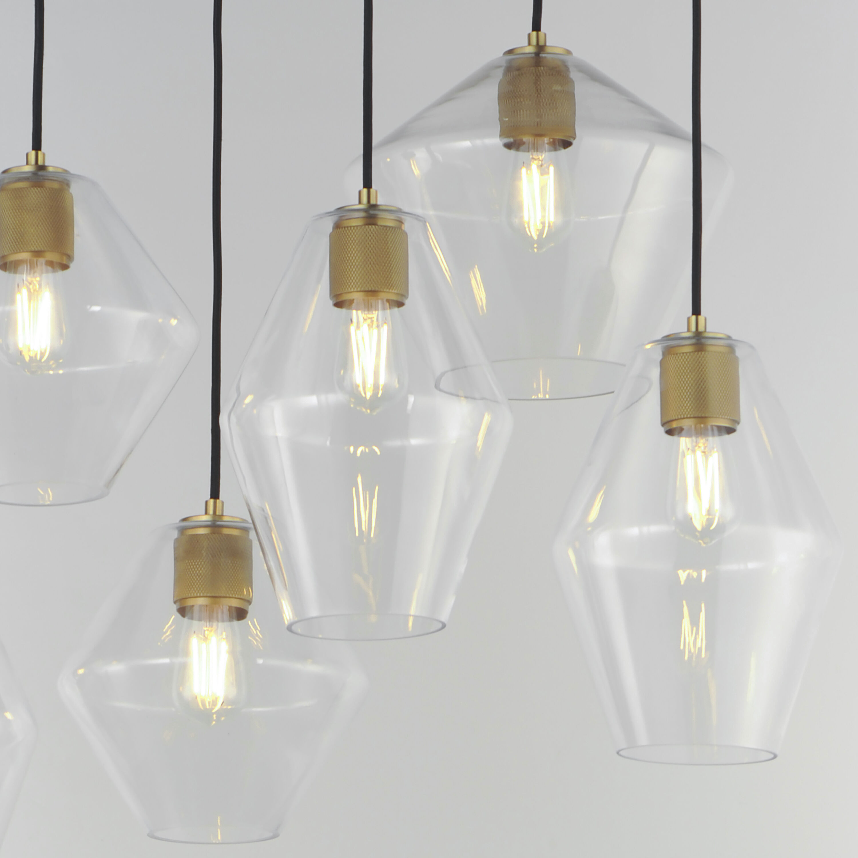 Geode 8 Light 17.5 inch Natural Aged Brass Multi-Light Pendant Ceiling Light