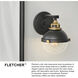 Fletcher 3 Light 25 inch Black with Heritage Brass Vanity Light Wall Light
