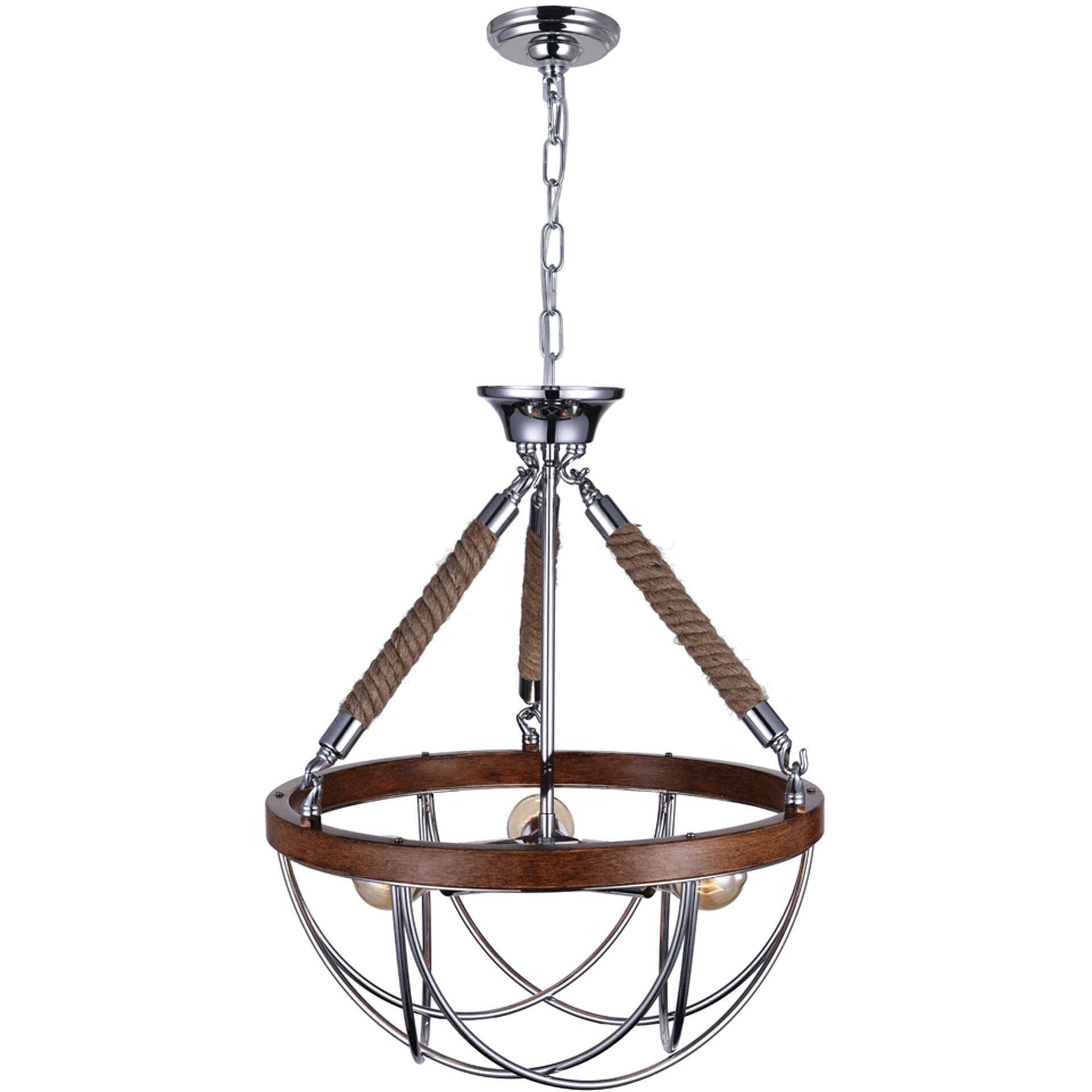 Parana 3 Light 18 inch Chrome Down Chandelier Ceiling Light