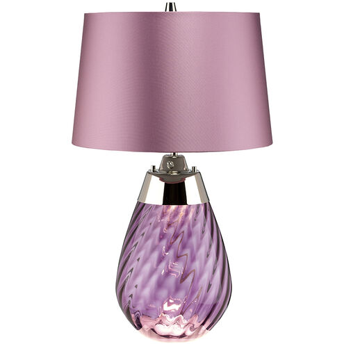 Lena 24 inch Plum Glass Table Lamp Portable Light, Small